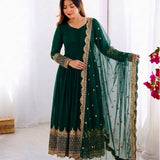 Elegant Sequence Work Georgette Anarkali Gown