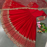 Elegant Sequence Work Georgette Anarkali Gown