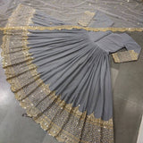Elegant Sequence Work Georgette Anarkali Gown