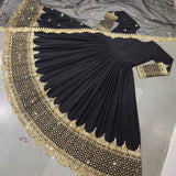 Elegant Sequence Work Georgette Anarkali Gown