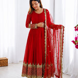 Elegant Sequence Work Georgette Anarkali Gown