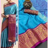 Aura Cotton Silk Saree With Jacquard Blouse