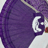 Purple Lukhnowi Pata Work Lehenga Choli