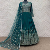 Heavy Embroidery Gown With Belt