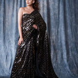 Bollywood Black Sequins Saree