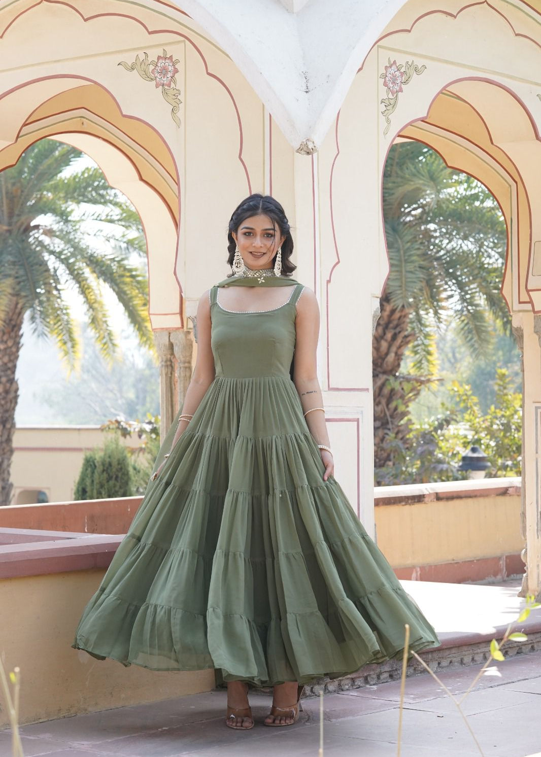 Desirable Faux Georgette Gown