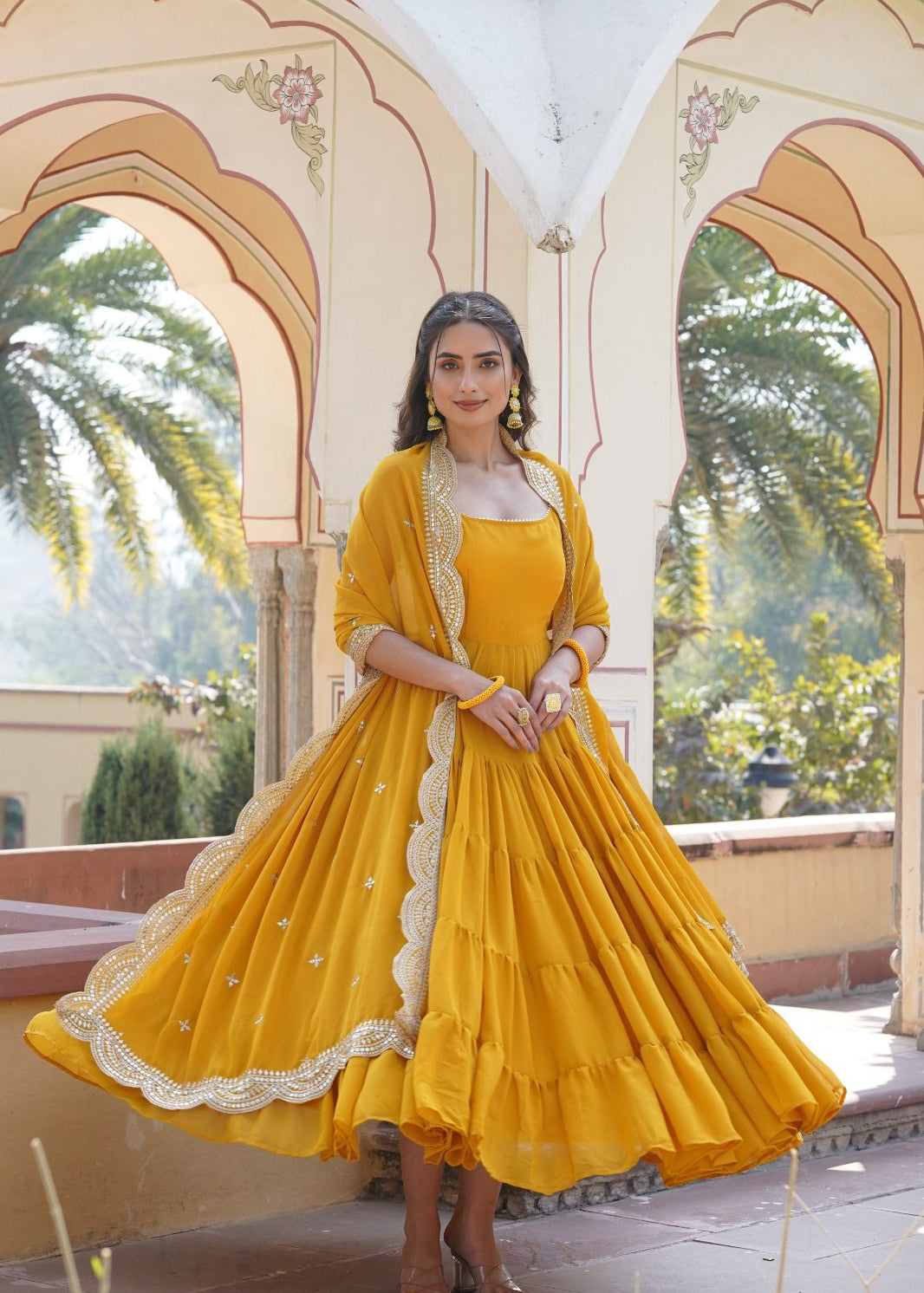 Desirable Faux Georgette Gown