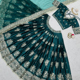 Green Designer Embroidery Lehenga