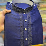 DARK BLUE MAN'S KURTA PYJAMA