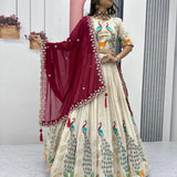 Peacock Bridal Tissue Silk Lehenga