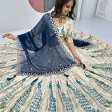 Peacock Bridal Tissue Silk Lehenga