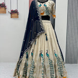 Peacock Bridal Tissue Silk Lehenga