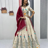 Peacock Bridal Tissue Silk Lehenga