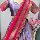 Purple Paithani Tissu Silk Lehenga