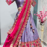 Purple Paithani Tissu Silk Lehenga