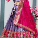 Purple Paithani Tissu Silk Lehenga