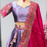 Purple Paithani Tissu Silk Lehenga