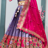 Purple Paithani Tissu Silk Lehenga