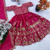 Trending Embroidery with Beautiful  Work  Stitched Lahenga