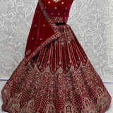 Bridal Real Handwork Mirror Lehenga