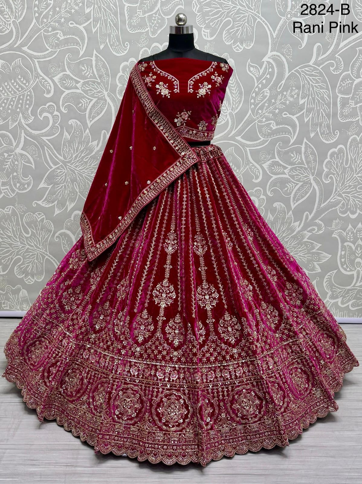 Crystal Motif Handwork Lehenga