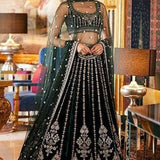 Dark Green Stunning Bridal Lehenga Choli