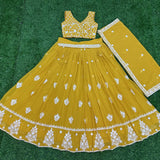 Mustard Heavy Georgette Lehenga