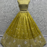 Heavy Bridal Gold Crush Lehenga