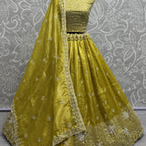 Heavy Bridal Gold Crush Lehenga