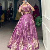 Blooming Tussar Silk Lehenga Choli