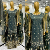 Classy Designer Twill Net Suit