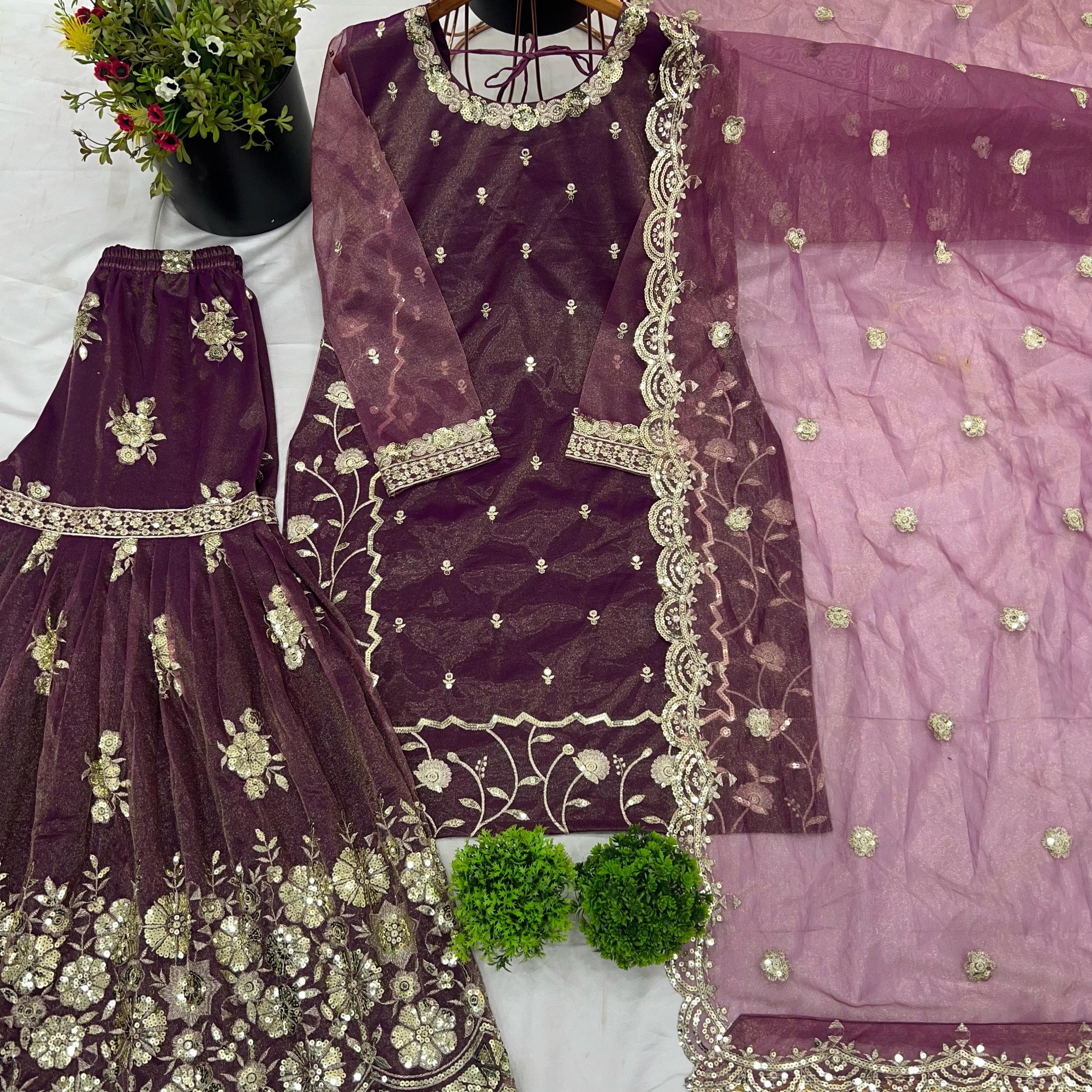 Classy Designer Twill Net Suit