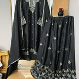 Attractive Black Silk Suit Plazzo