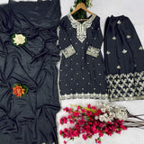 Attractive Black Silk Suit Plazzo