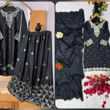 Attractive Black Silk Suit Plazzo