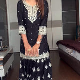 Attractive Black Silk Suit Plazzo