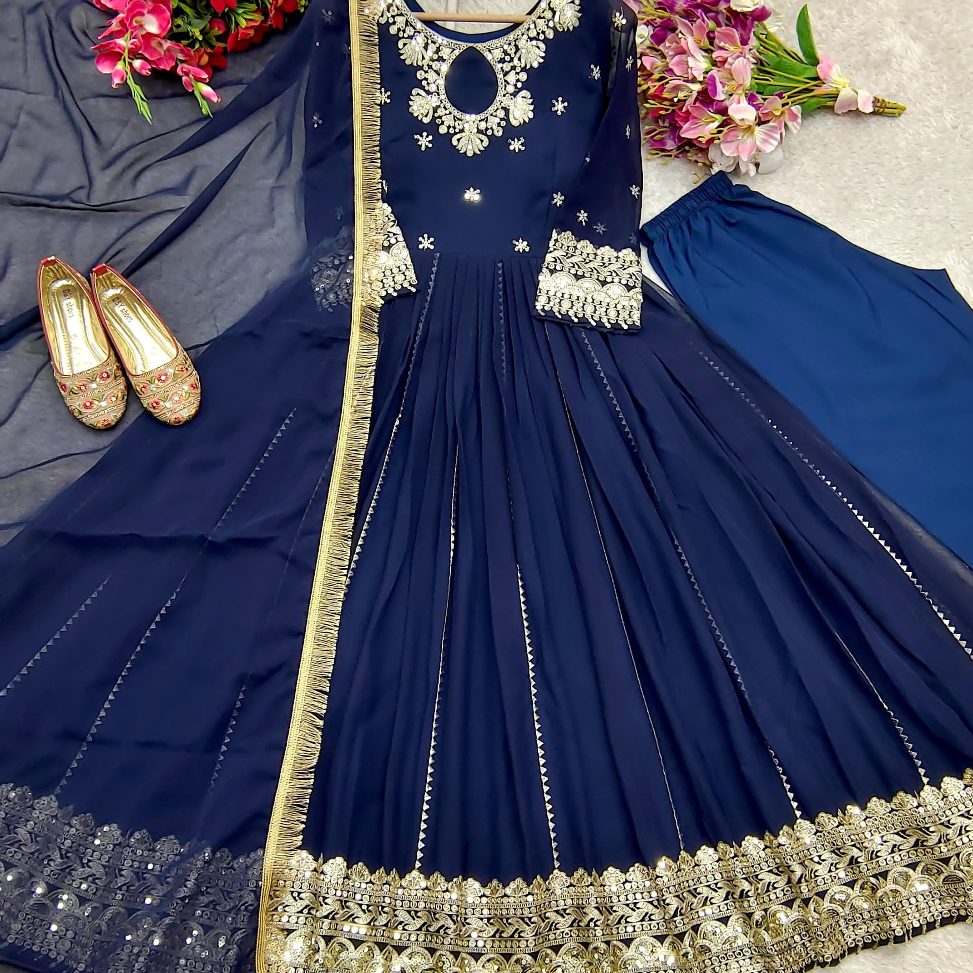 Attractive Pure Georgette Gown