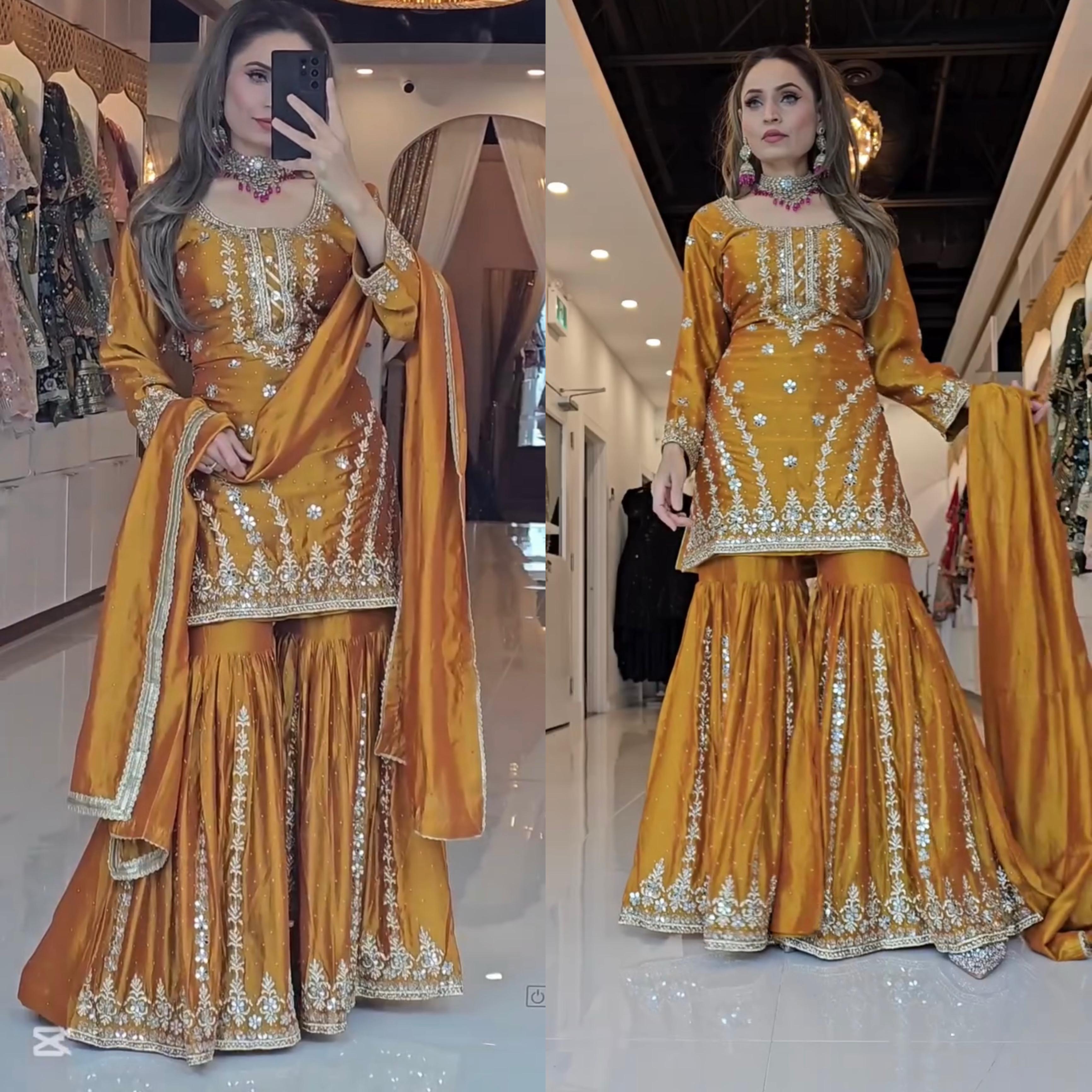 Grand Embroidered Top Gharara