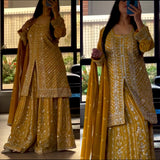 Designer Party Wear Look Top-Plazzo