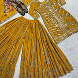 Designer Party Wear Look Top-Plazzo