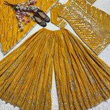 Designer Party Wear Look Top-Plazzo