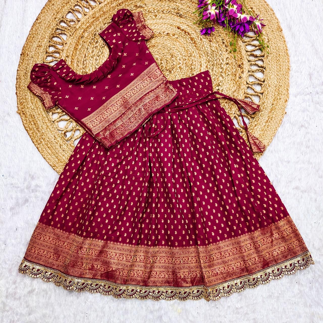 Festive Kids Silk Lehenga Choli