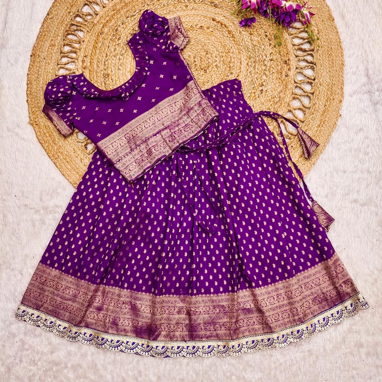 Festive Kids Silk Lehenga Choli