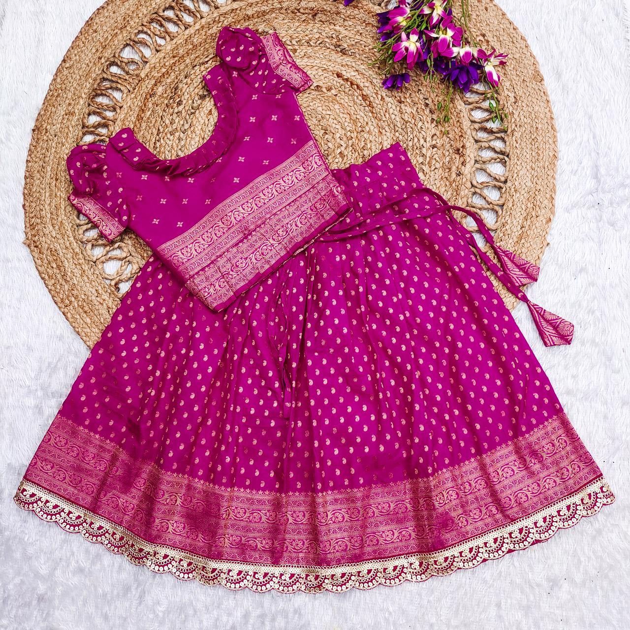 Festive Kids Silk Lehenga Choli