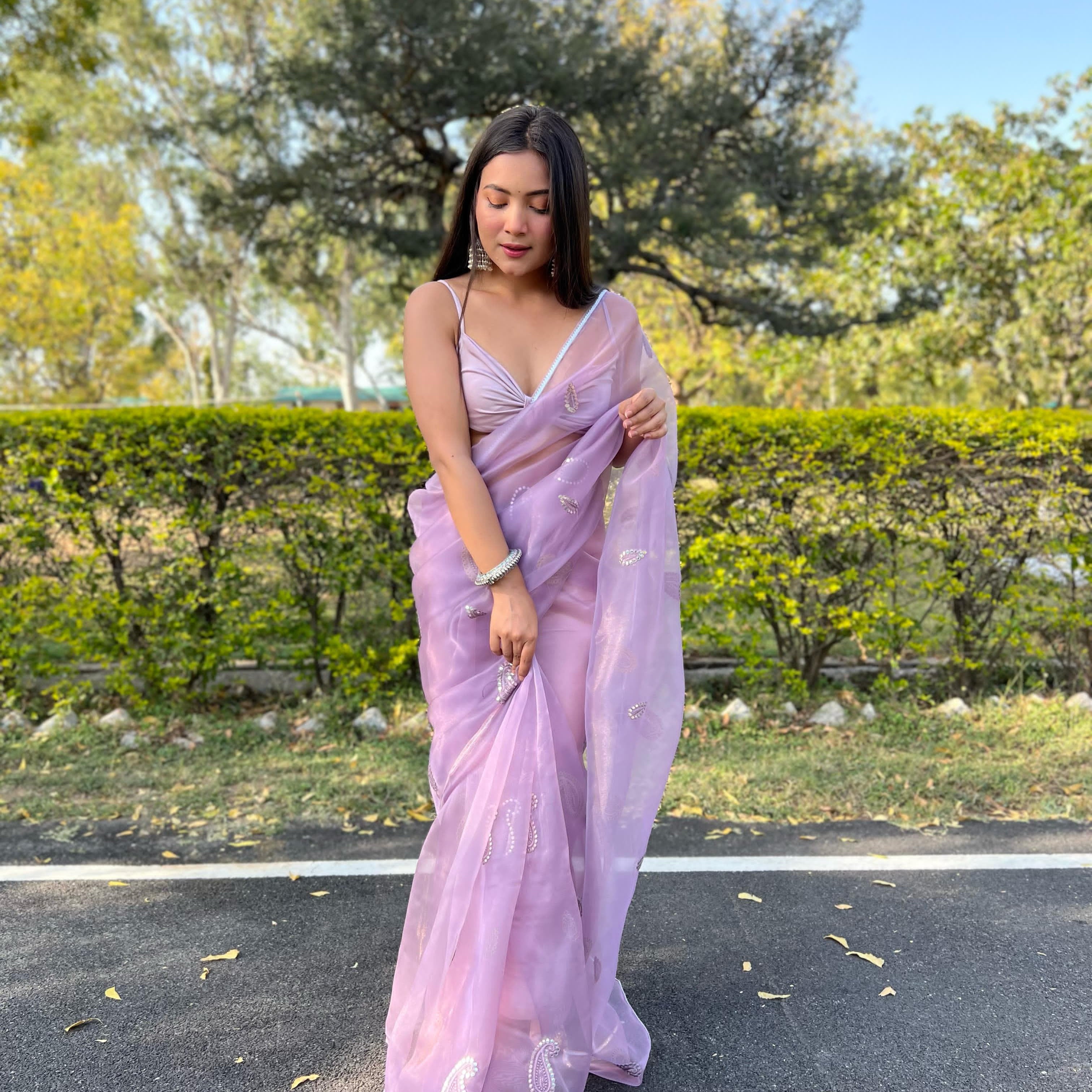 Fancy Viscose Roman Silk Saree