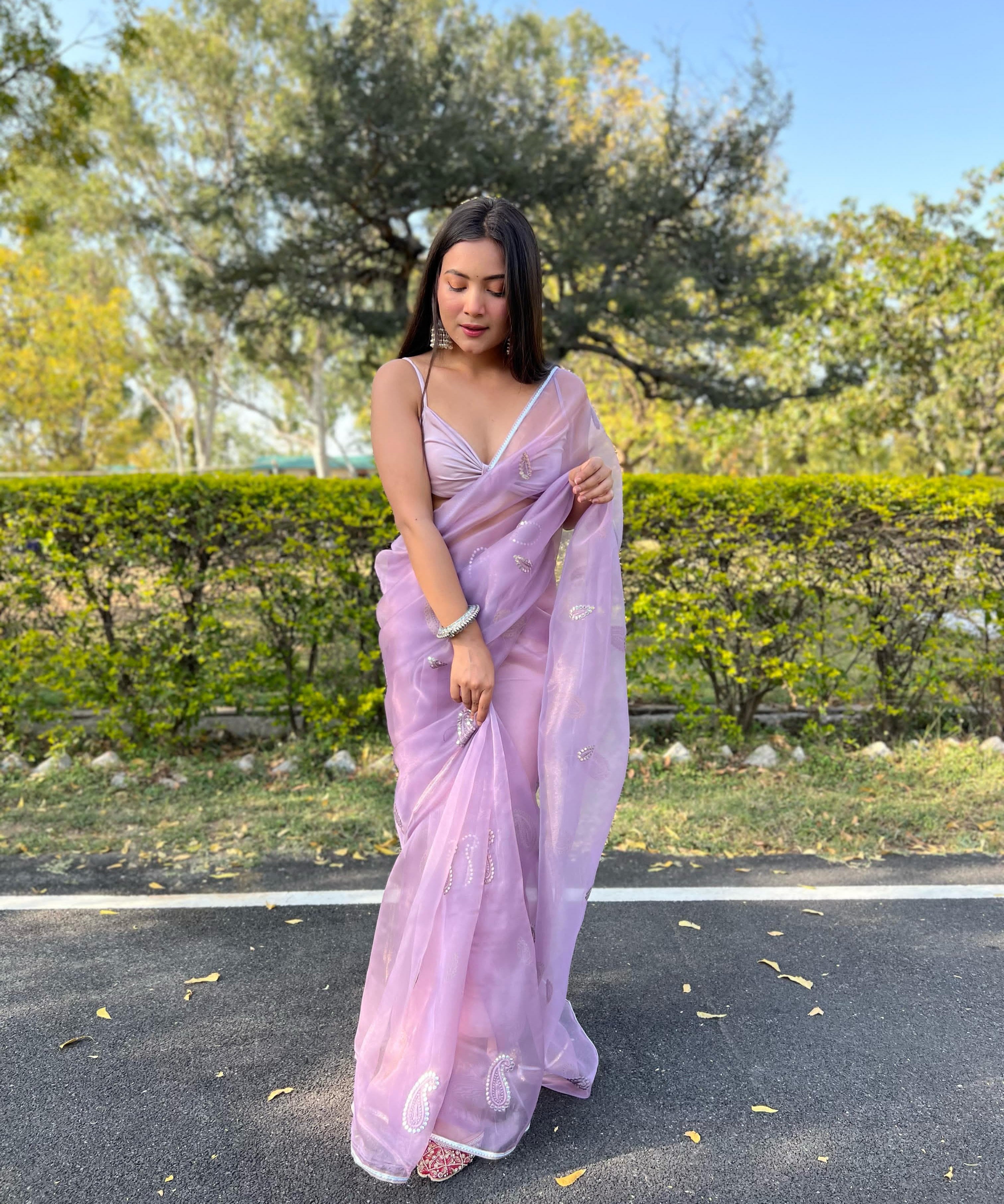 Fancy Viscose Roman Silk Saree