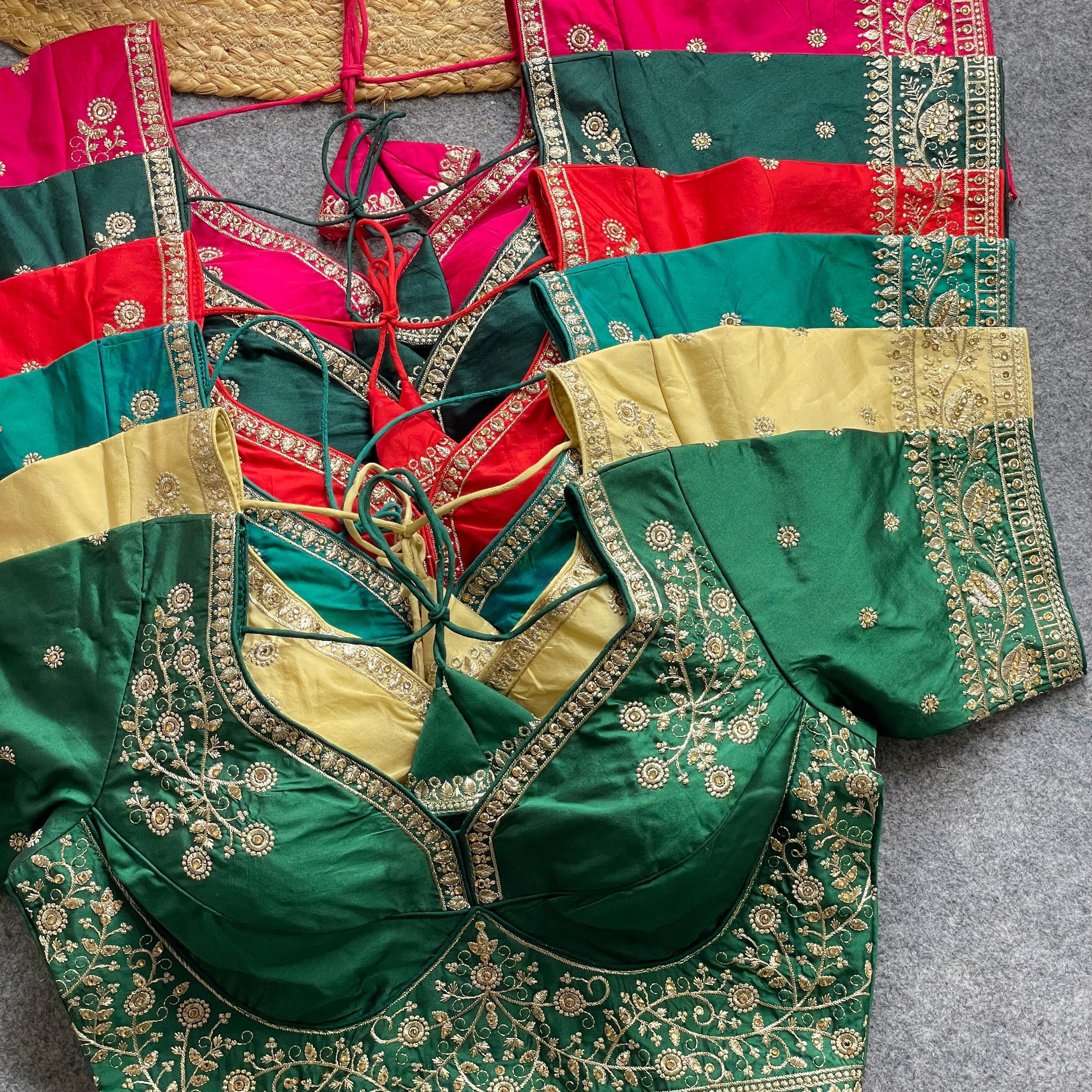 Madhuvan Golden Zari Blouse