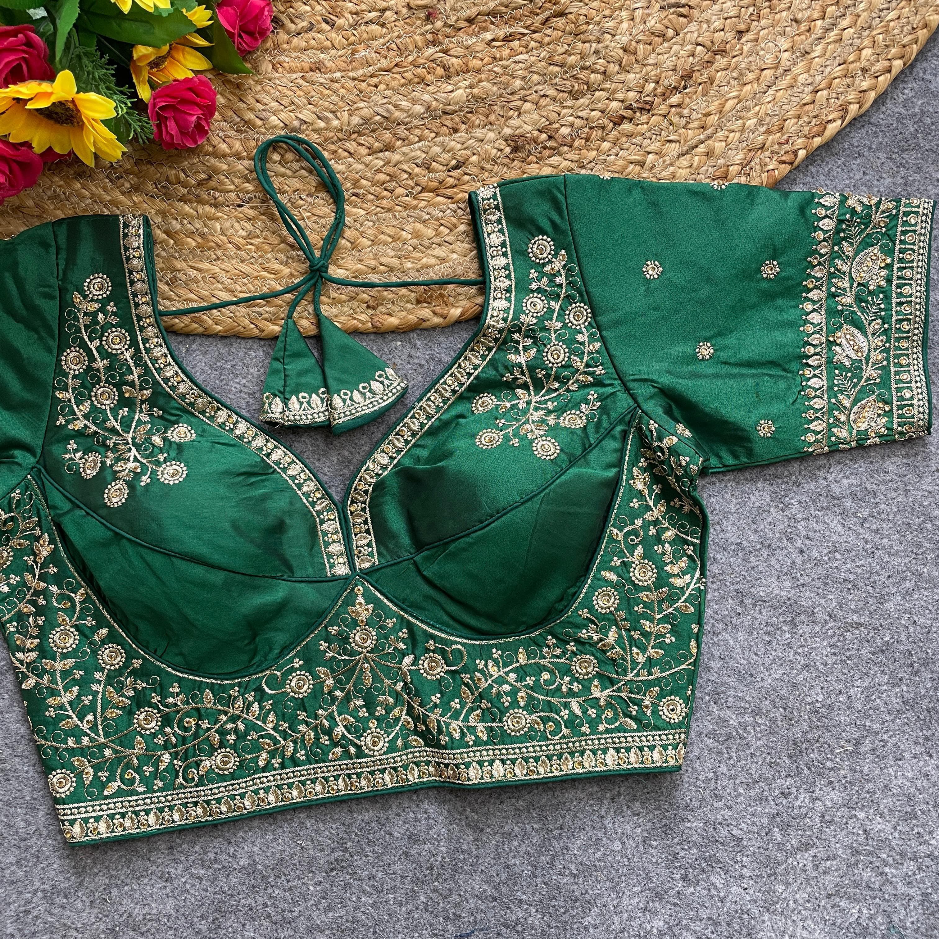 Madhuvan Golden Zari Blouse