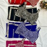 Beautiful Original Mirror Georgette Saree
