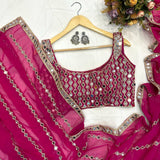 Beautiful Original Mirror Georgette Saree